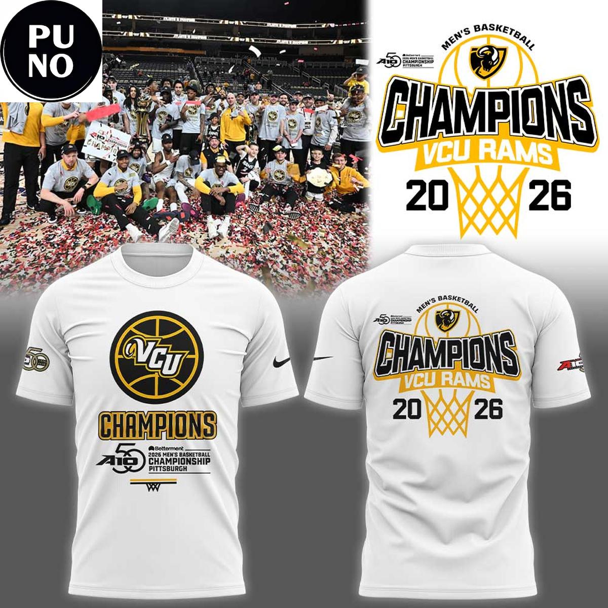 VCU Rams 2026 Atlantic 10 Men’s Basketball Tournament Champions Hoodie T-Shirt