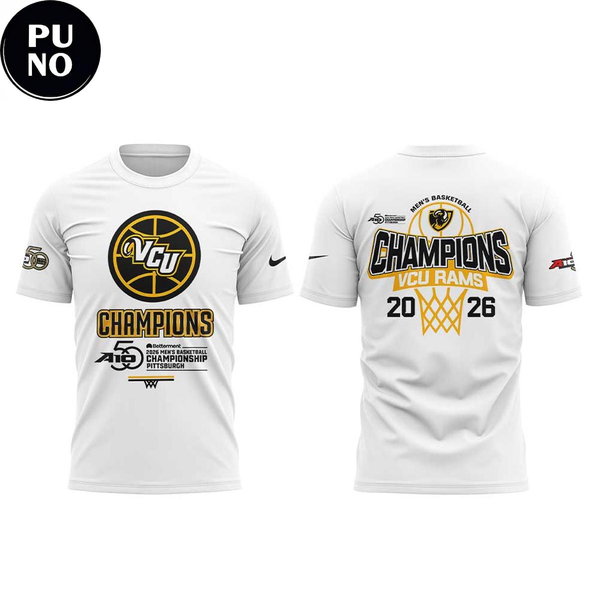 VCU Rams 2026 Atlantic 10 Men’s Basketball Tournament Champions Hoodie T-Shirt