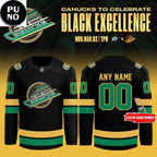 Vancouver Canucks Celebrate Black Excellence 2026 Personalized Hockey Jersey