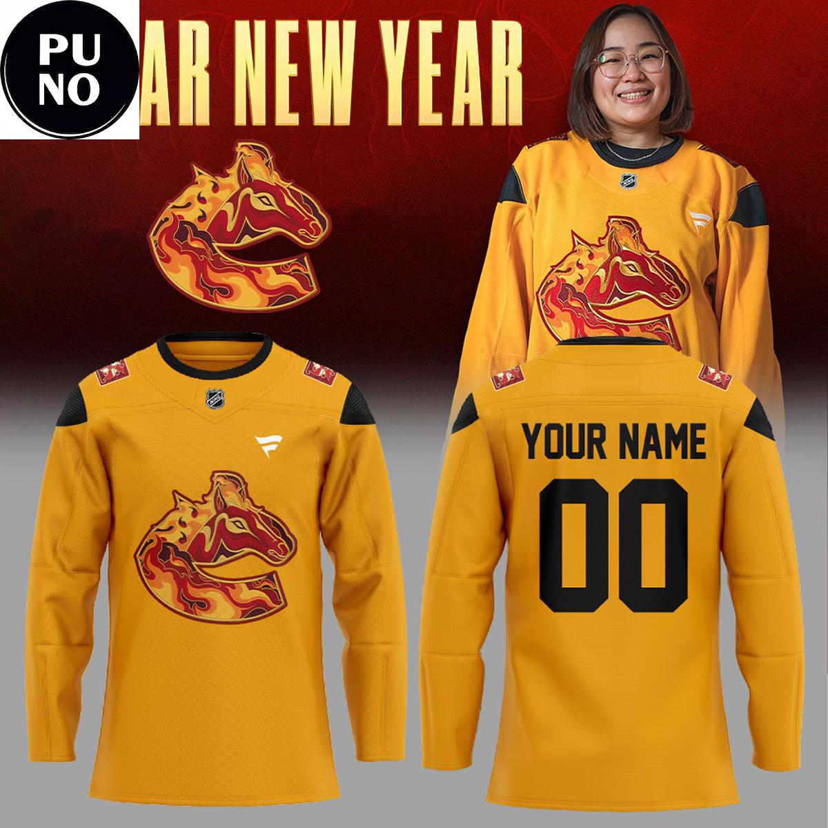 Vancouver Canucks Lunar New Year 2026 Year Of The Horse Personalized Hockey Jersey