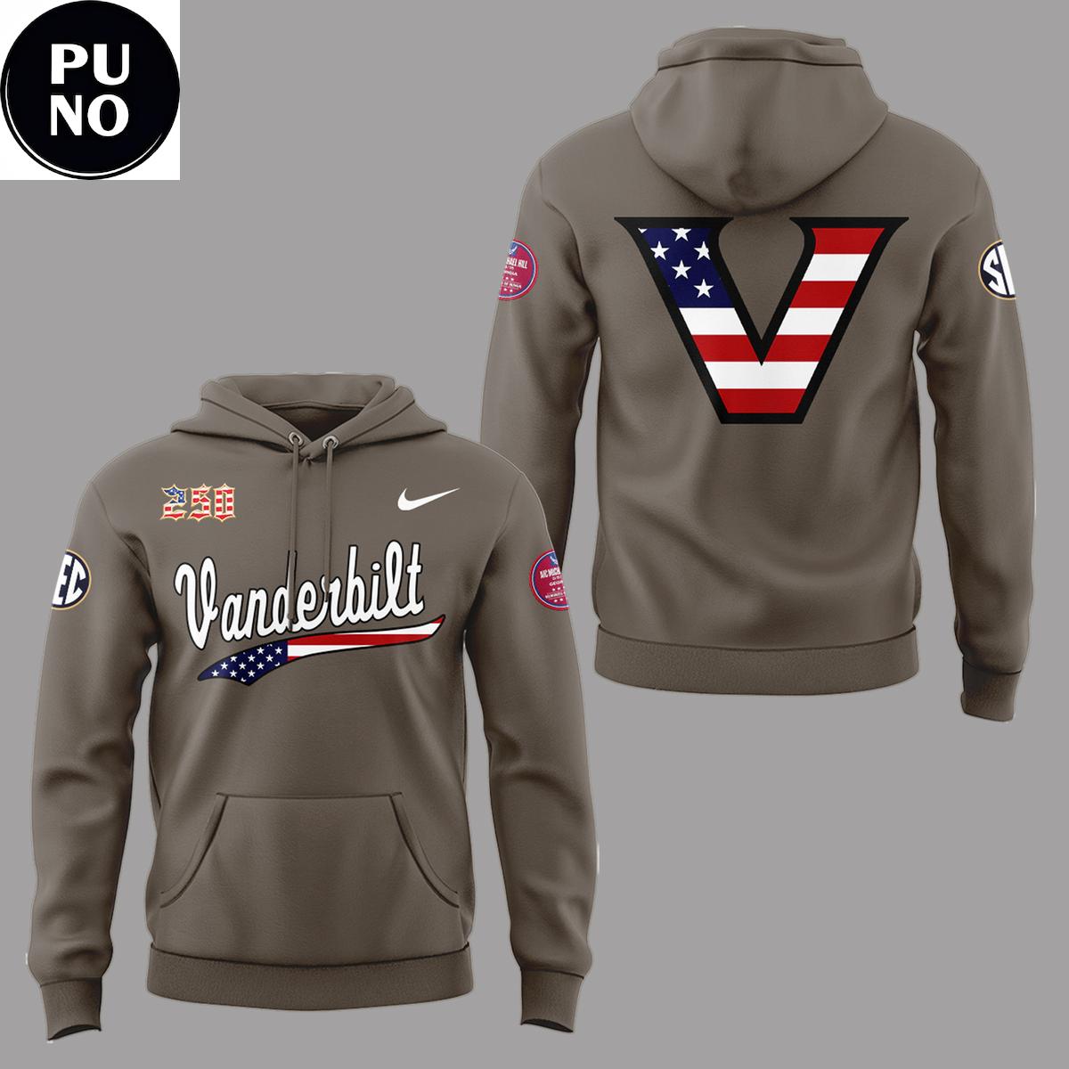Vanderbilt Commodores 2026 Salute To Service USA Military Hoodie T-Shirt