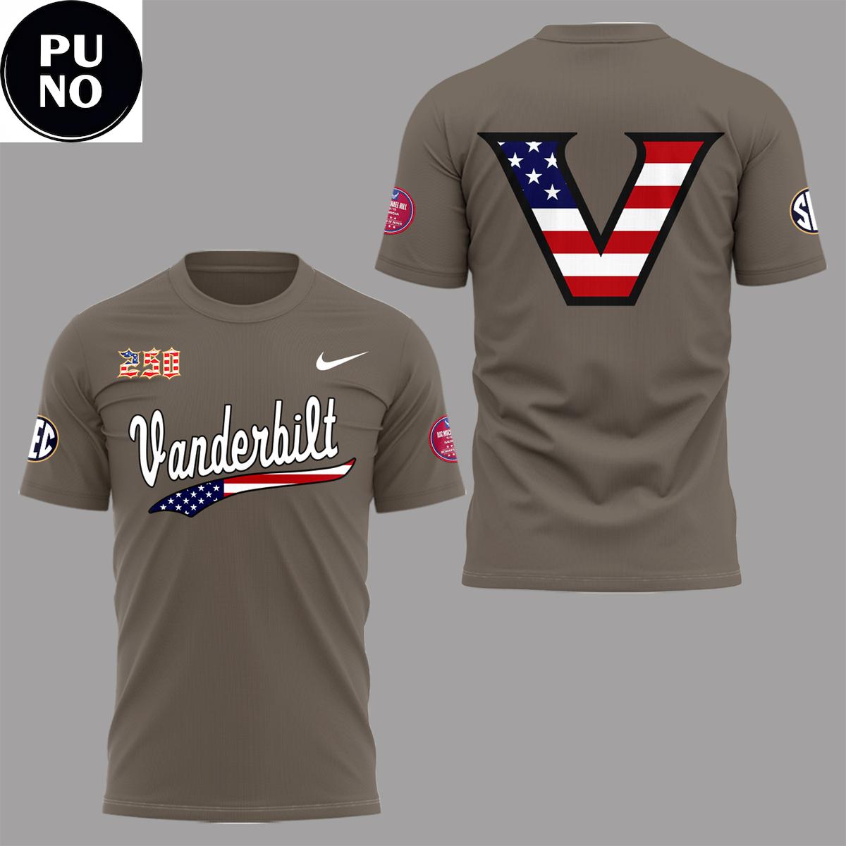 Vanderbilt Commodores 2026 Salute To Service USA Military Hoodie T-Shirt