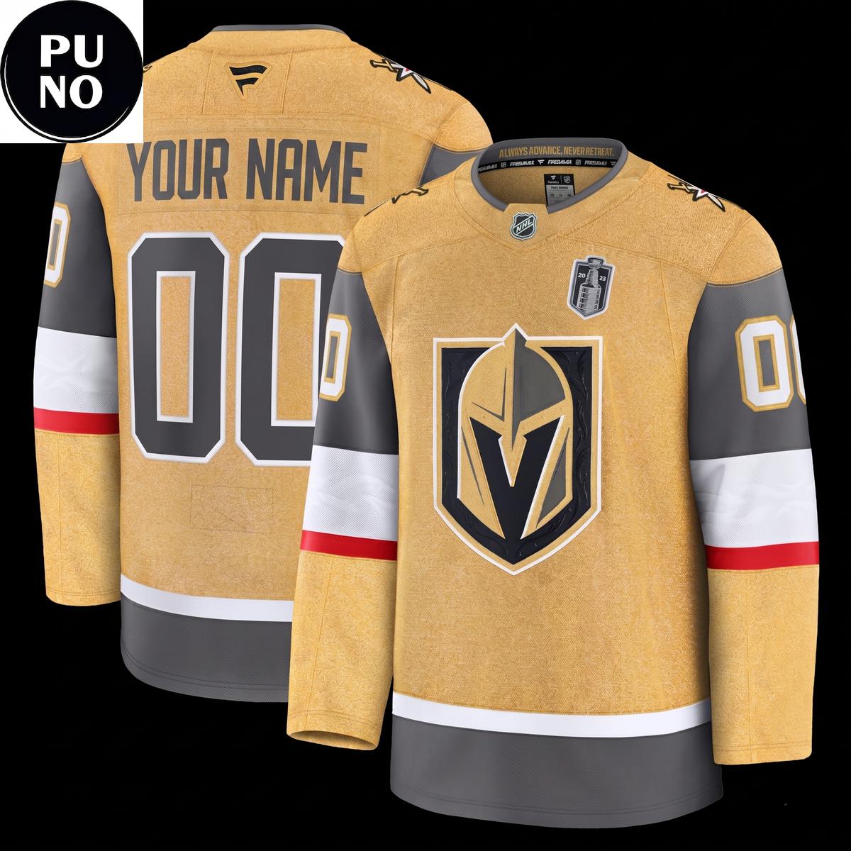 Vegas Golden Knights 2026 Stanley Cup Final Fanatics Gold Personalized Hockey Jersey