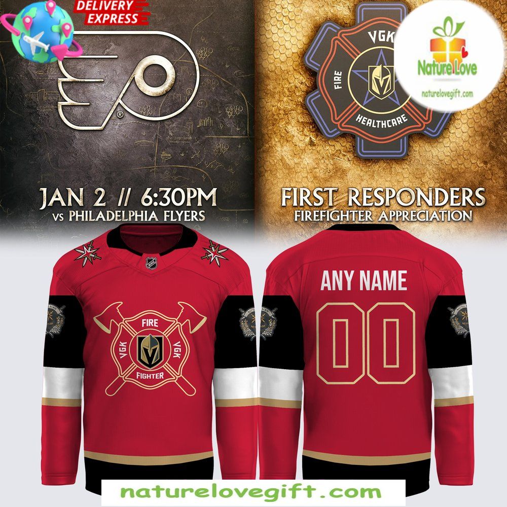 Golden Knights Firefighter Jersey Hockey Appreciation Night