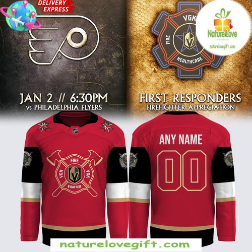 Golden Knights Firefighter Jersey Hockey Appreciation Night