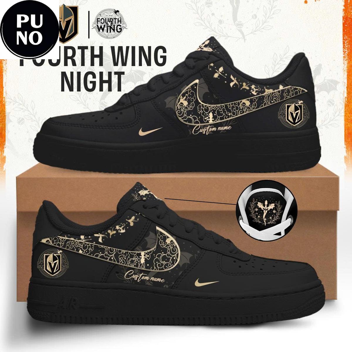 Vegas Golden Knights Fourth Wing Night 2026 Custom Name Air Force 1 Shoes