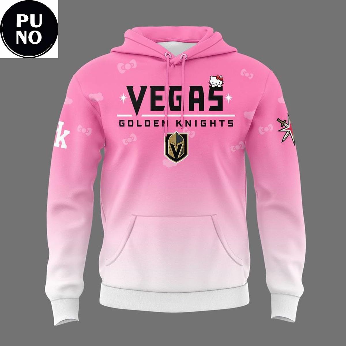Vegas Golden Knights x Hello Kitty Pink Night 2026 Hoodie T-Shirt