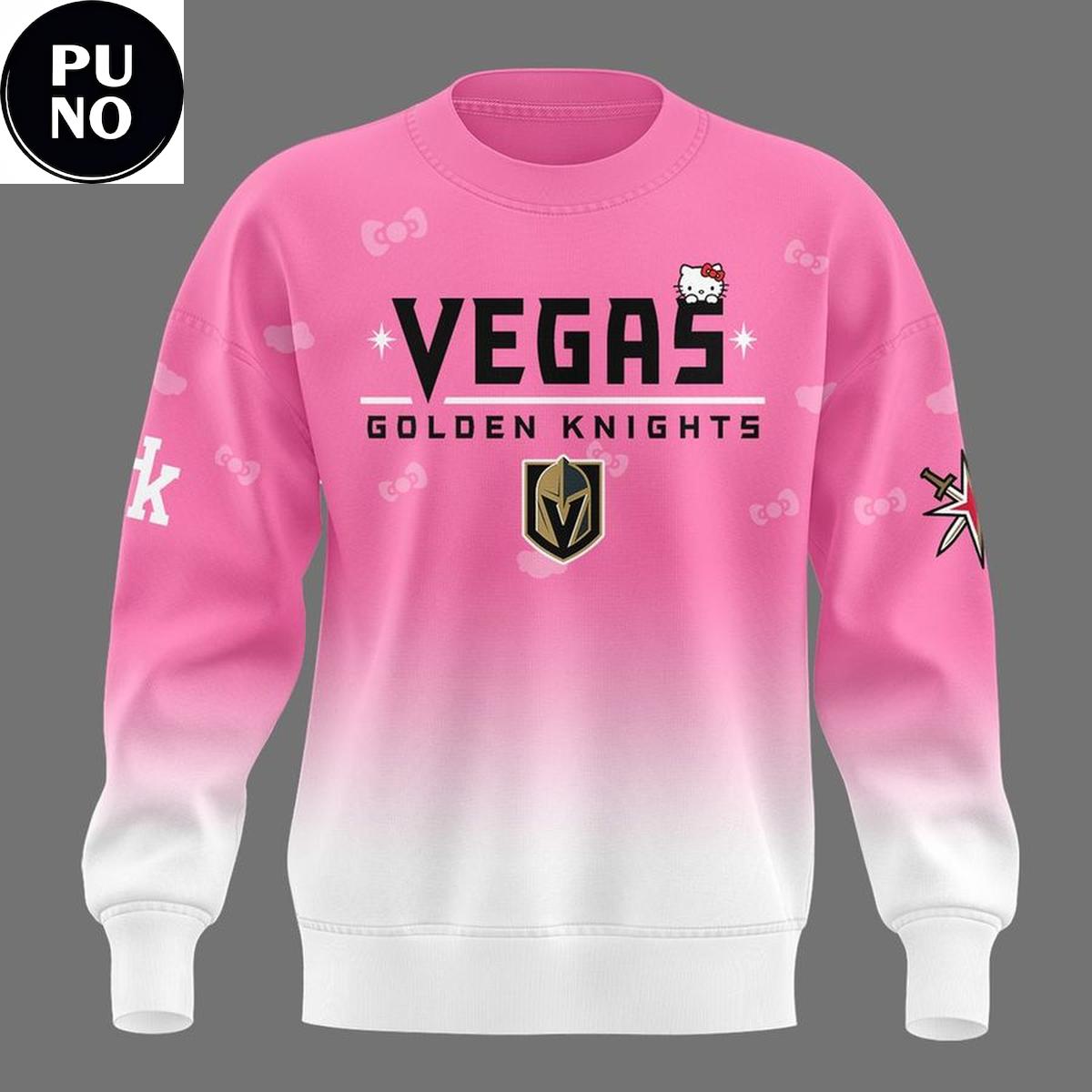 Vegas Golden Knights x Hello Kitty Pink Night 2026 Hoodie T-Shirt