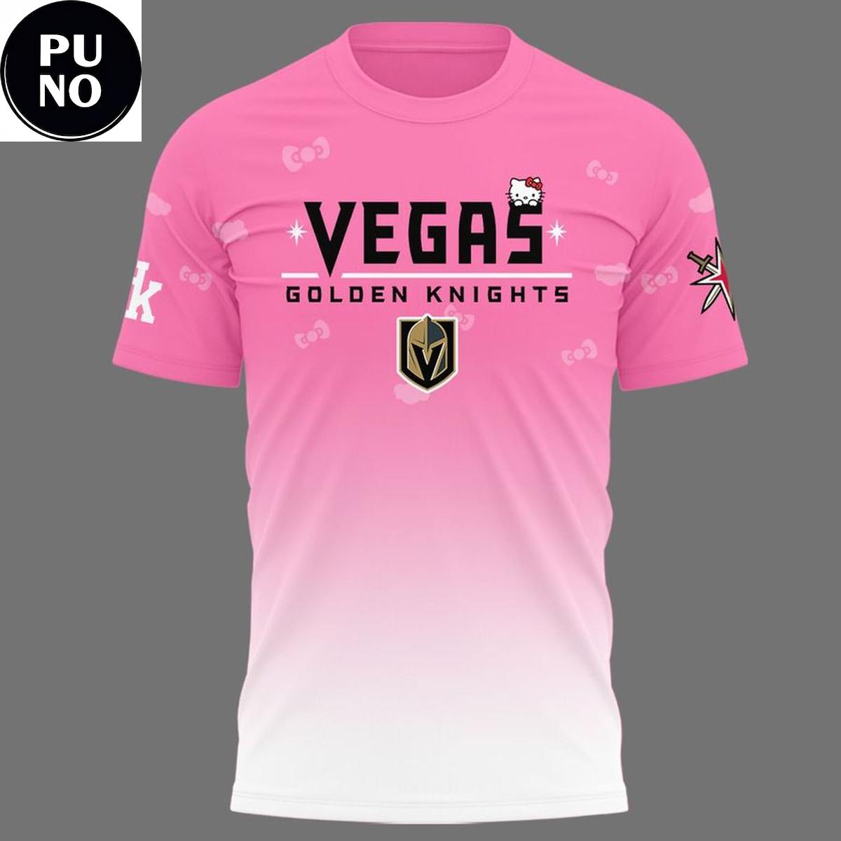Vegas Golden Knights x Hello Kitty Pink Night 2026 Hoodie T-Shirt