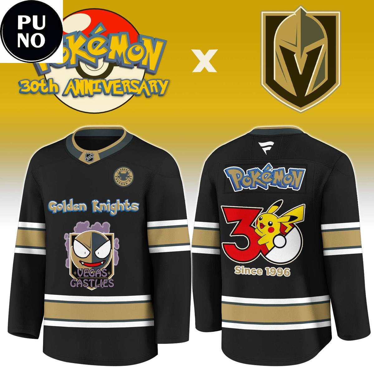 Vegas Golden Knights x Pokemon 30th Anniversary Hockey Jersey