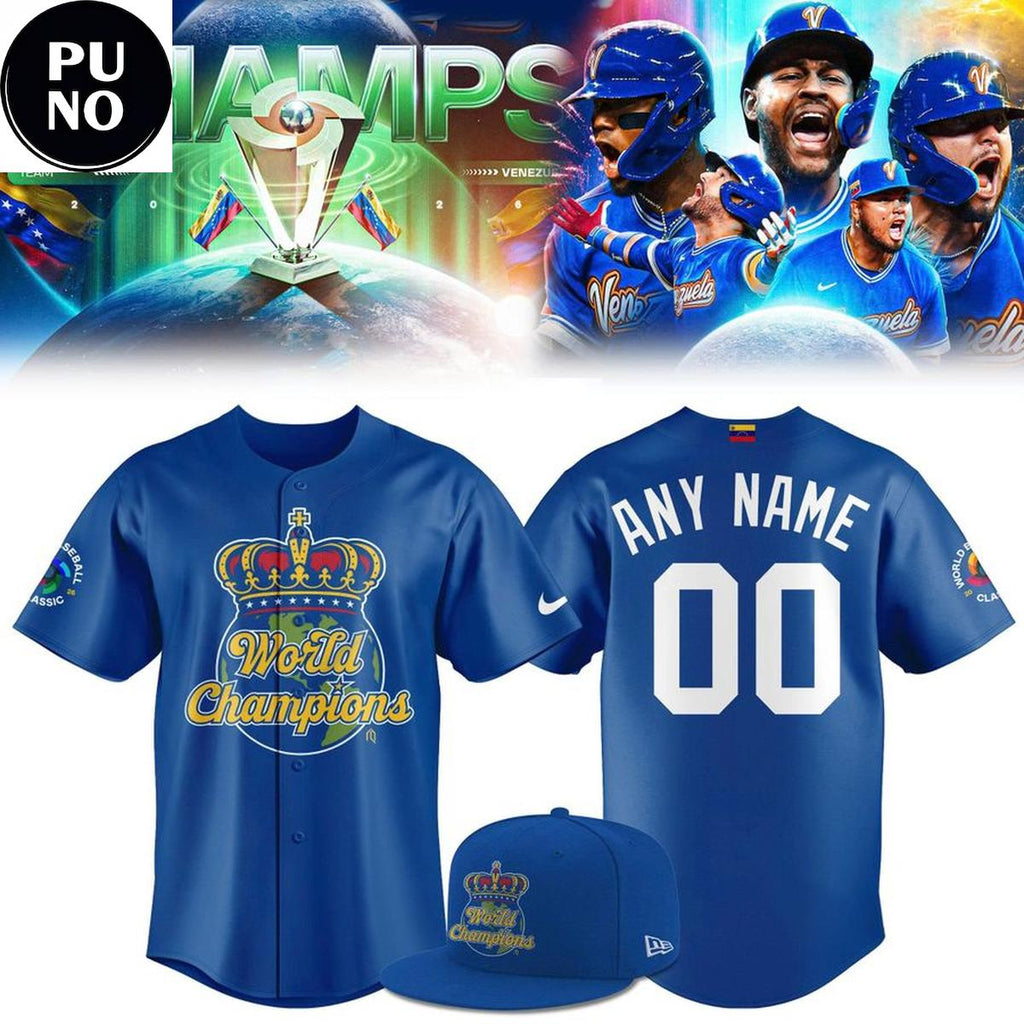 Venezuela Baseball 2026 World Baseball Classic Champions Personalized Baseball Jersey