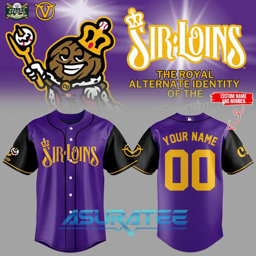 Visalia Rawhide Central Valley Sir Loins Custom Baseball Jersey