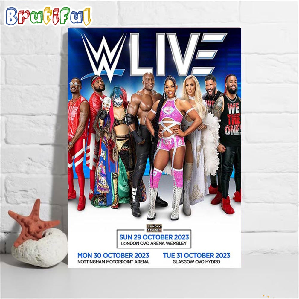 WWE LIVE Returns To The UK This October With Shows In London Nottingham And Glasgow Wall Art Poster Canvas