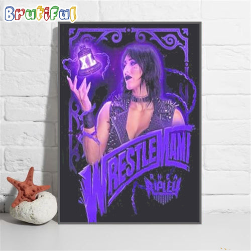 WWE Rhea Ripley Wrestlemania 40 Wrestlemami Wall Art Poster Canvas