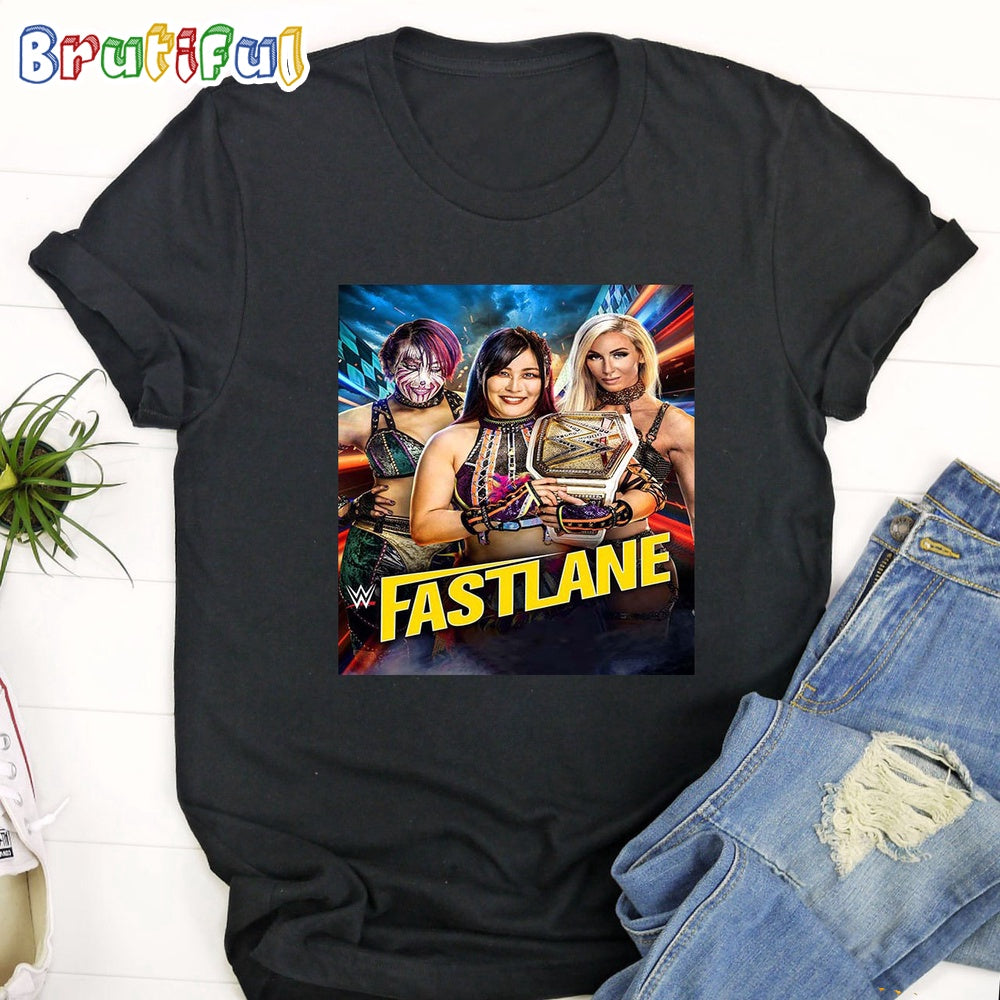 WWE Womens Champion Iyo Sky Defends Against Asuka And Charlotte Flair At WWE Fastlane T-Shirt