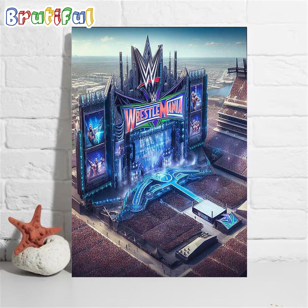 WWE WrestleMania 100 Stage Wall Art Poster Canvas