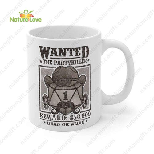Wanted Partykiller Mug DnD Dungeons and Dragons Gift