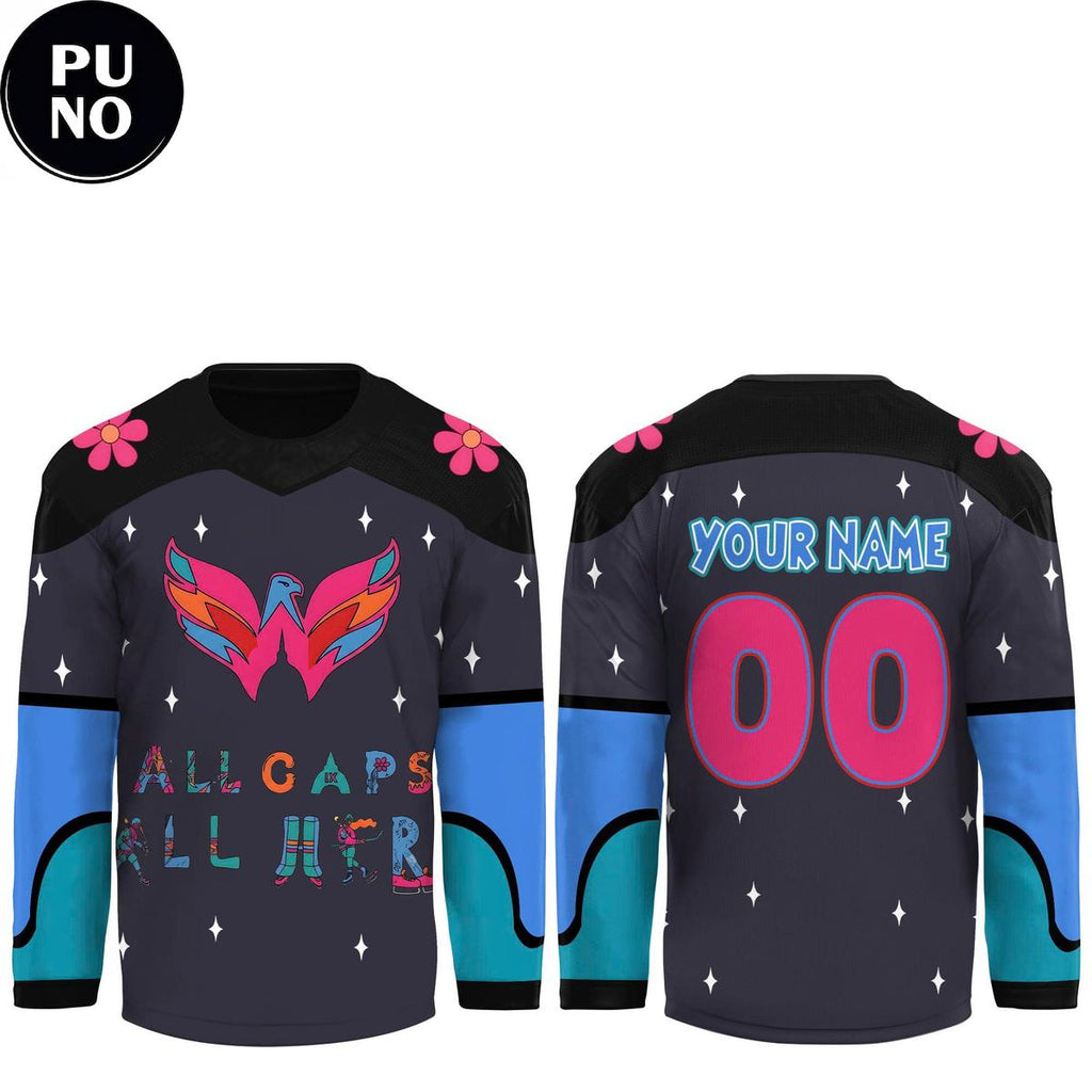 Washington Capitals 2026 All Caps All Her Summer Camp Personalized Hockey Jersey