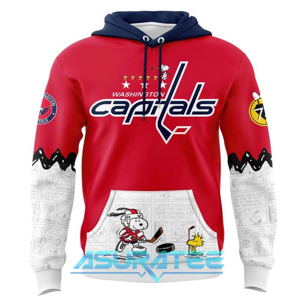 Washington Capitals ”Peanuts Night” 2026 Snoopy Special Hoodie, Cap