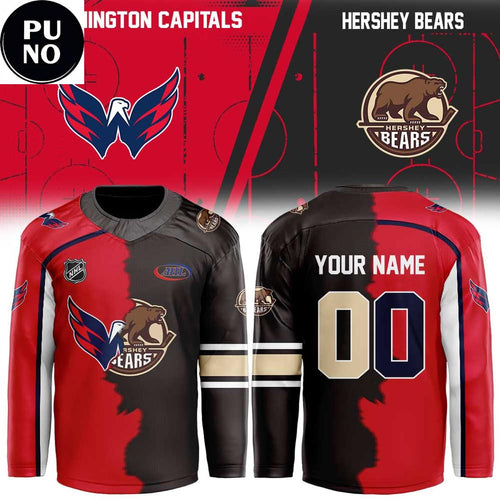 Washington Capitals x Hershey Bears Mashup Logo 2026 Personalized Hockey Jersey