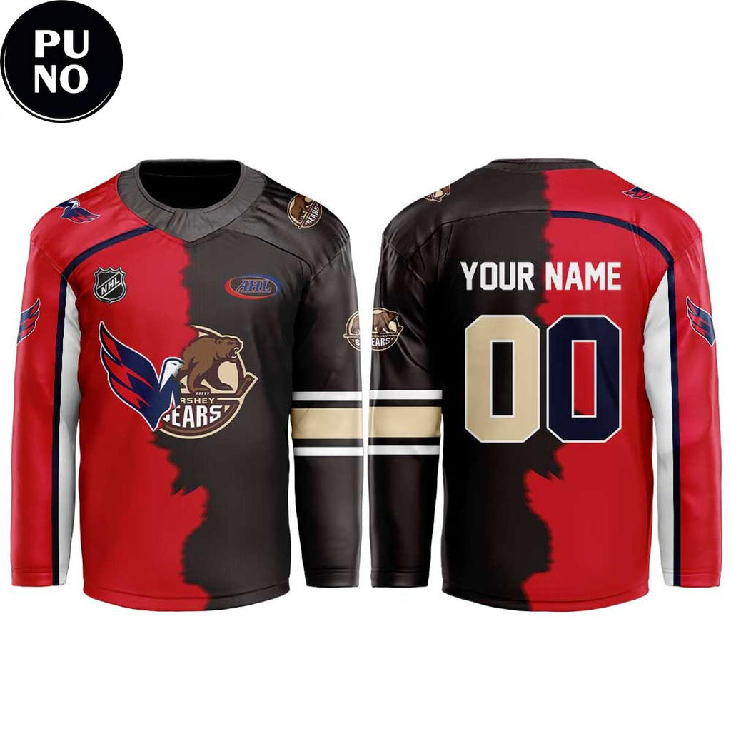 Washington Capitals x Hershey Bears Mashup Logo 2026 Personalized Hockey Jersey