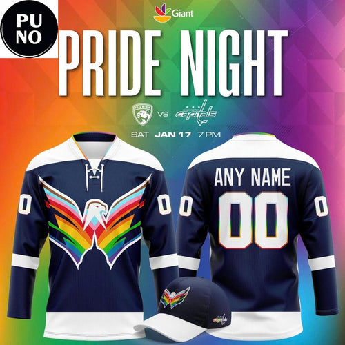 Washington Capitals x Pride Night 2026 Personalized Hockey Jersey