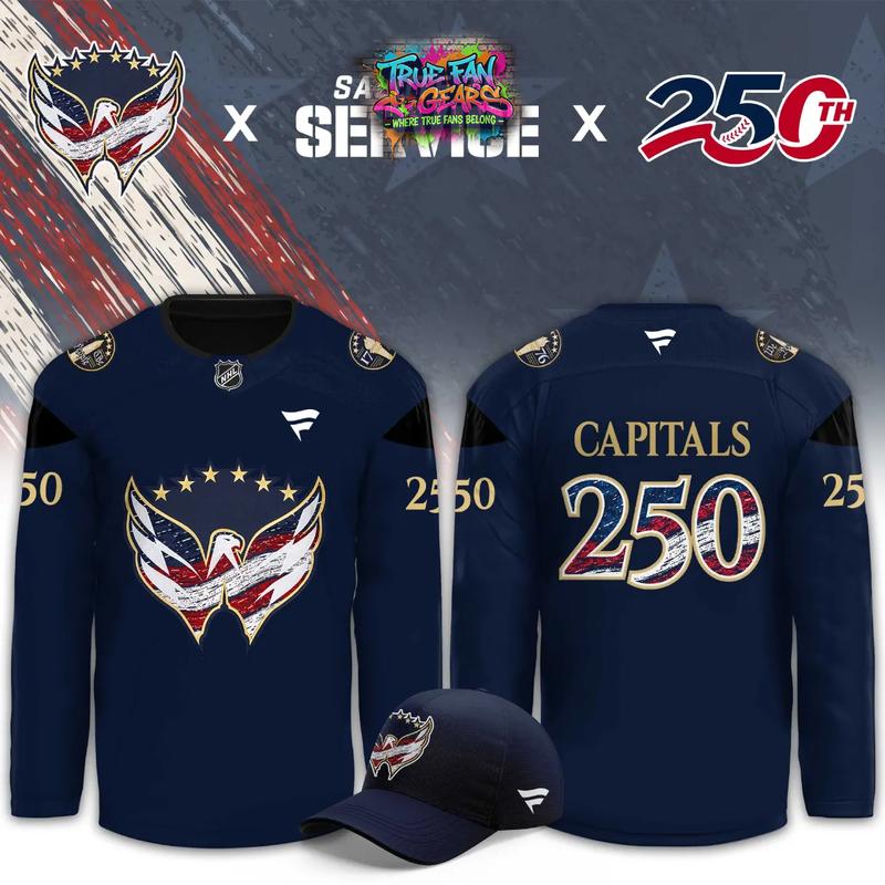 Washington Capitals x Salute To Service x 250th America 2026 Custom Hockey Jersey