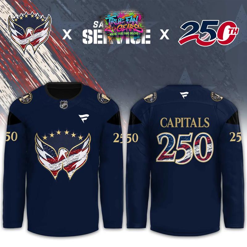 Washington Capitals x Salute To Service x 250th America 2026 Custom Hockey Jersey