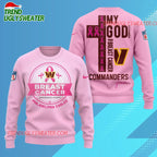 Washington Commanders 2025 NFL My God Is Stronger Than Breast Cancer Chritmas Sweater