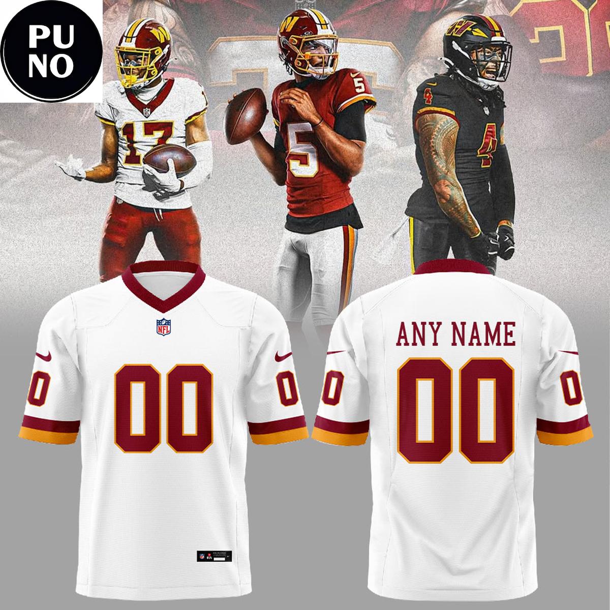 Washington Commanders 2026 Hold The Burgundy & Gold Personalized Football Jersey