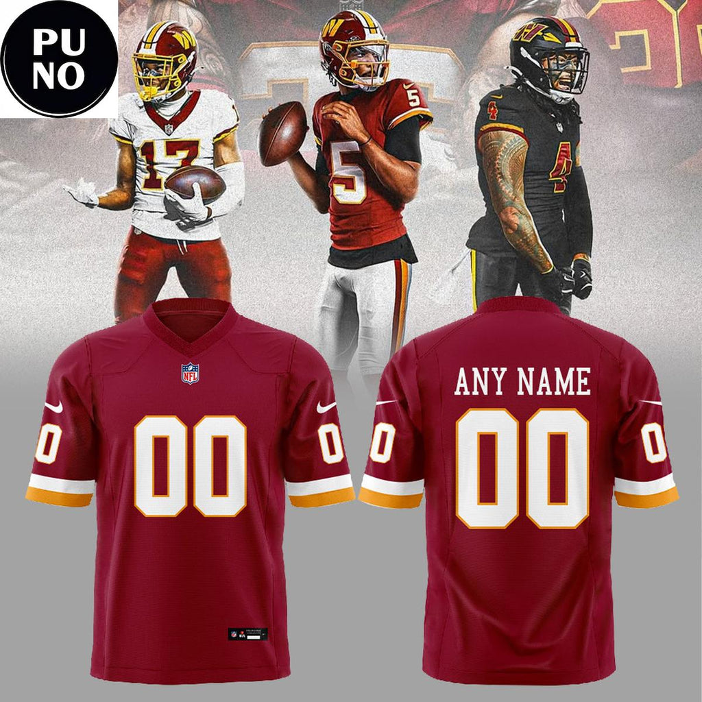 Washington Commanders 2026 Hold The Burgundy & Gold Personalized Football Jersey