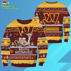 Washington Commanders Merrykissmyass Funny Santa Claus Christmas Ugly Sweater
