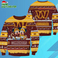 Washington Commanders NFL Mickey Minnie Ugly Christmas Sweater
