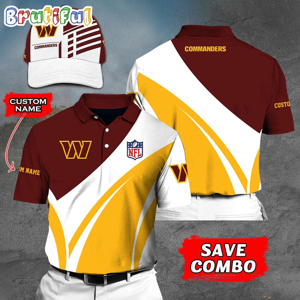 Washington Commanders Polo Shirt Custom Name Football Polo Shirts