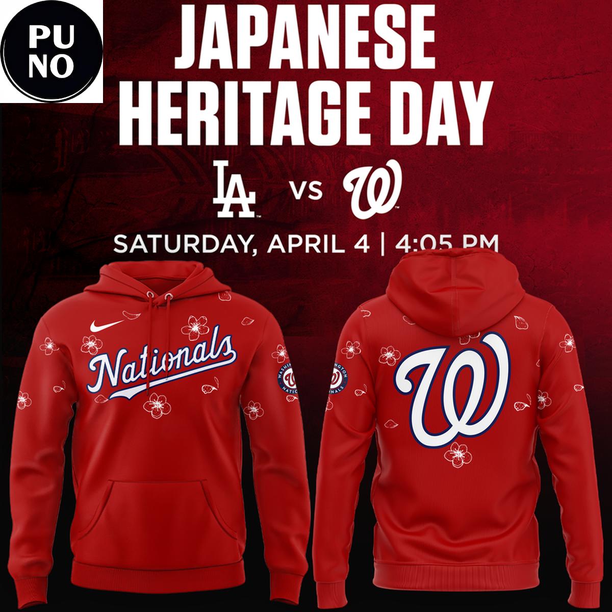 Washington Nationals x Japanese Heritage Day 2026 Sakura Blossom Hoodie T-Shirt