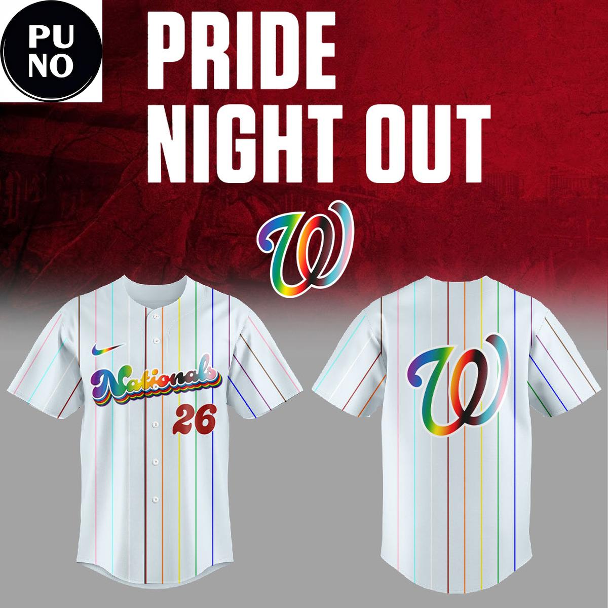 Washington Nationals x Pride Night 2026 Baseball Jersey