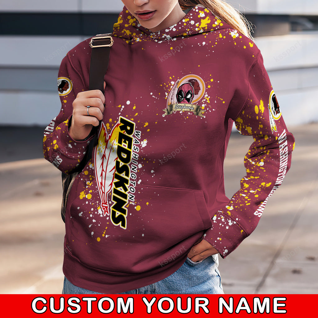 Custom NFL Washington Commanders Hoodie Leggings Rock Paper Scissors Throat Punch I Win Hoodie