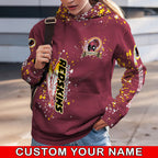 Custom NFL Washington Commanders Hoodie Leggings Rock Paper Scissors Throat Punch I Win Hoodie