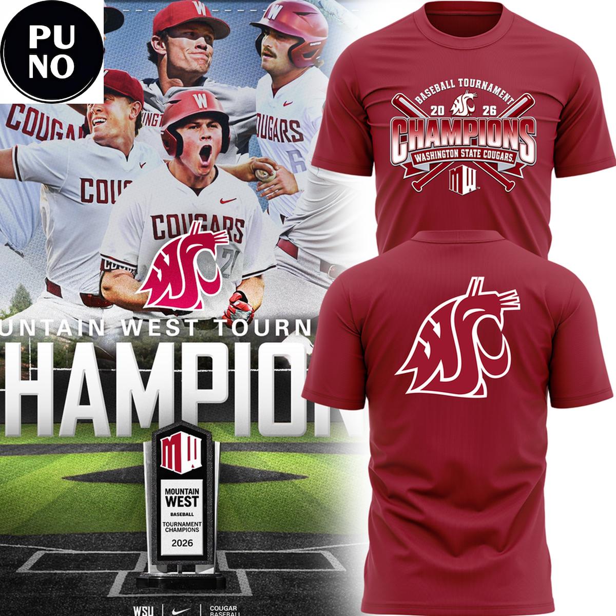 Washington State Cougars Baseball Tournament Champions T-Shirt