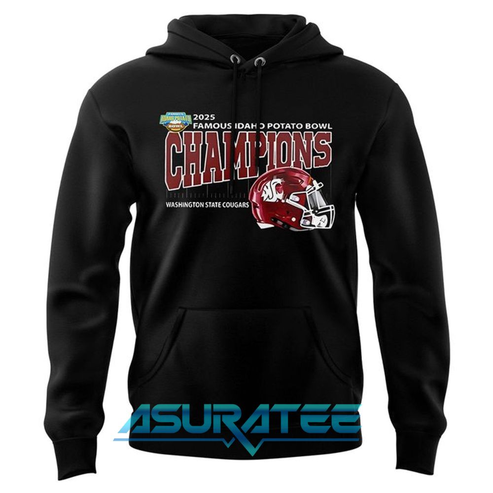 Washington State Cougars Football Are 2025 Famous Idaho Potato Bowl Champions Hoodie