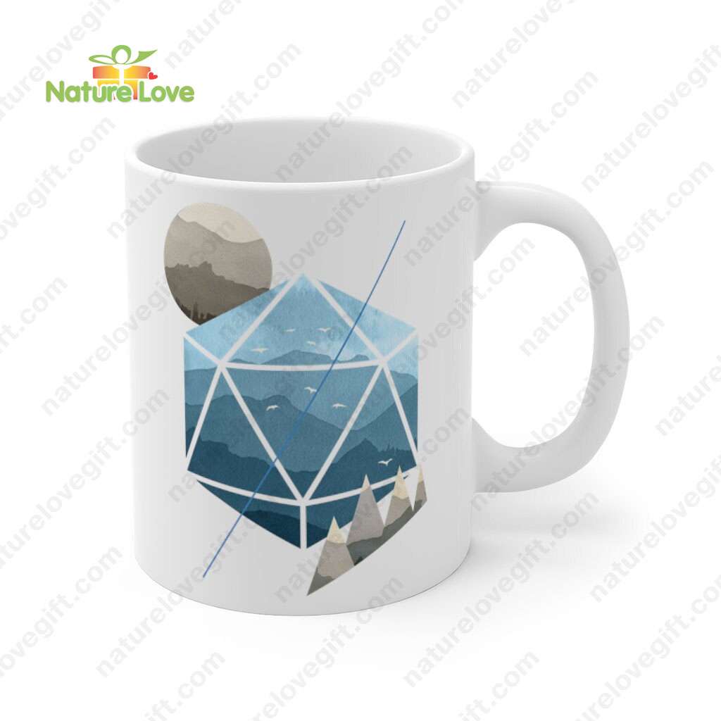 Watercolor D20 Mug DnD Dungeons and Dragons Gift