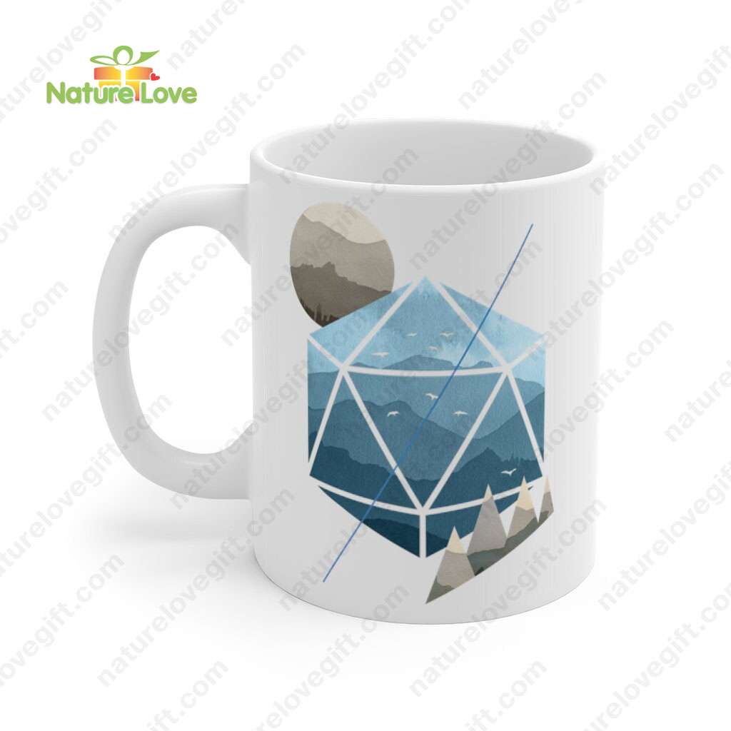 Watercolor D20 Mug DnD Dungeons and Dragons Gift