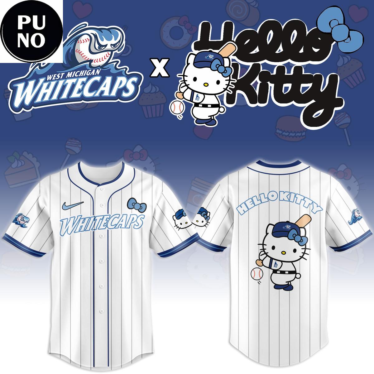 West Michigan Whitecaps x Hello Kitty Night 2026 Baseball Jersey