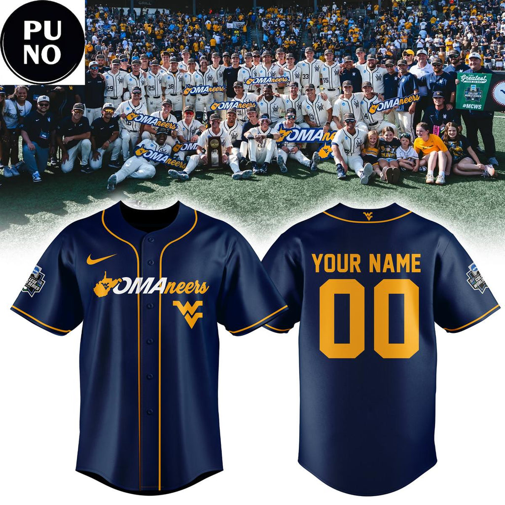 West Virginia Mountaineers 2026 College World Series Personalized Baseball Jersey
