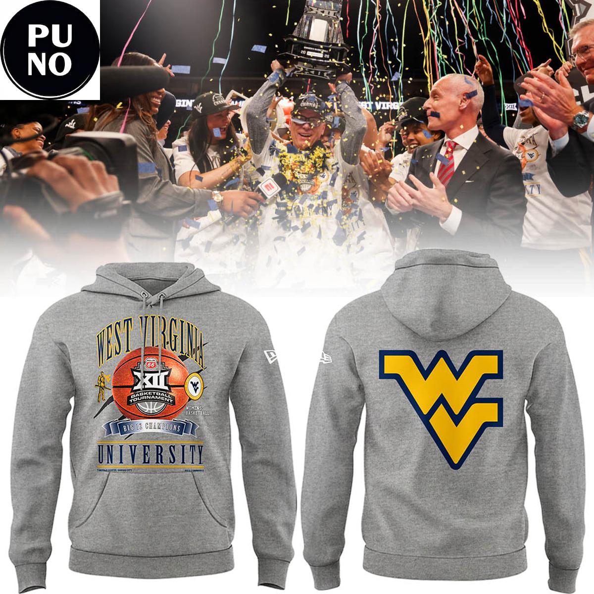 West Virginia Mountaineers Women’s Basketball 2026 Big 12 Tournament Champions Hoodie T-Shirt