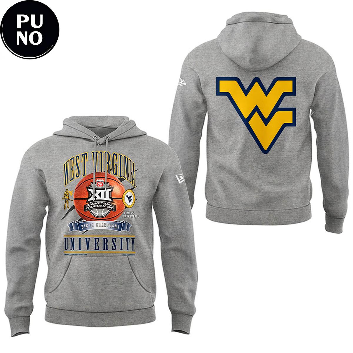 West Virginia Mountaineers Women’s Basketball 2026 Big 12 Tournament Champions Hoodie T-Shirt
