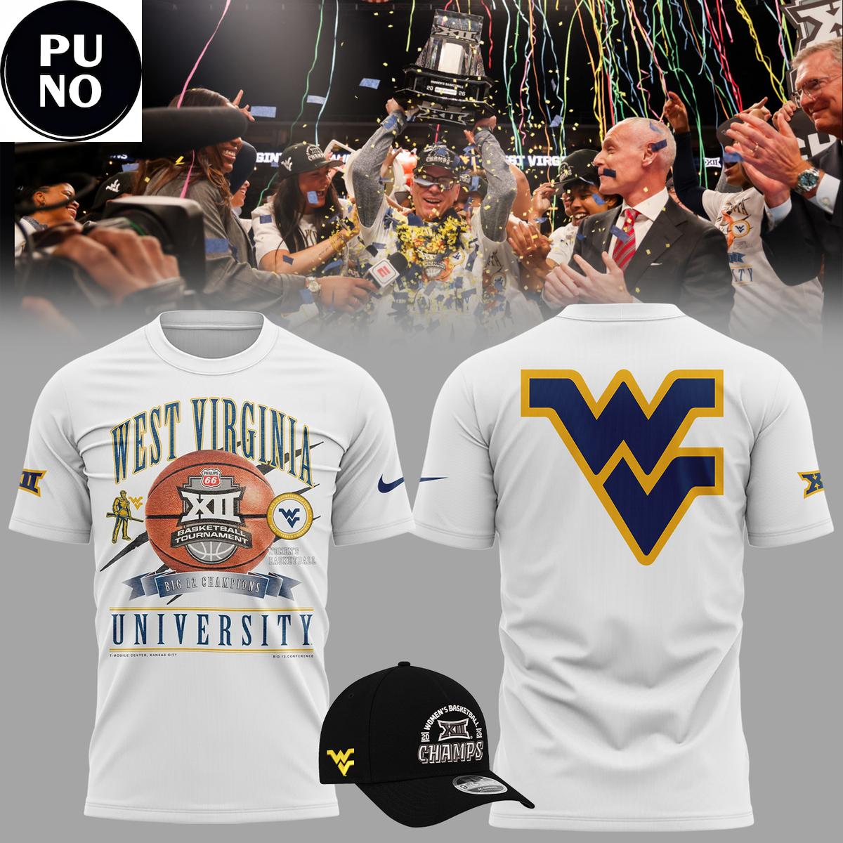 West Virginia Mountaineers Women’s Basketball 2026 Big 12 Tournament Champions Hoodie T-Shirt