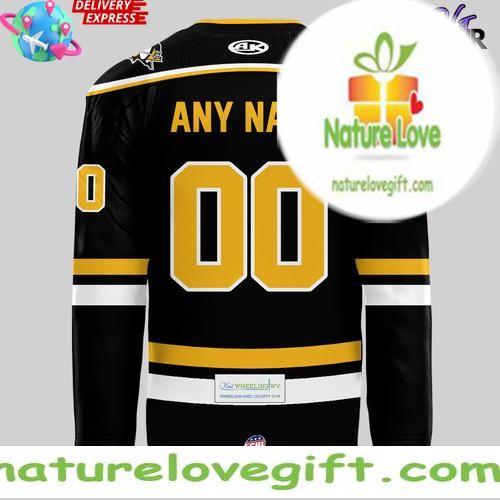 2026 Wheeling Nailers Black Hockey Jersey New Uniforms