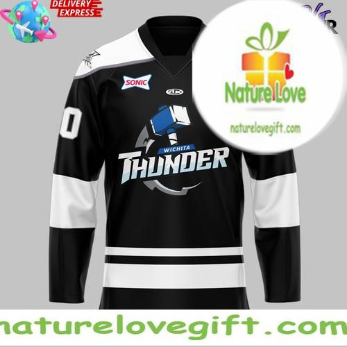 Wichita Thunder 2026 Black Hockey Jersey New Uniforms