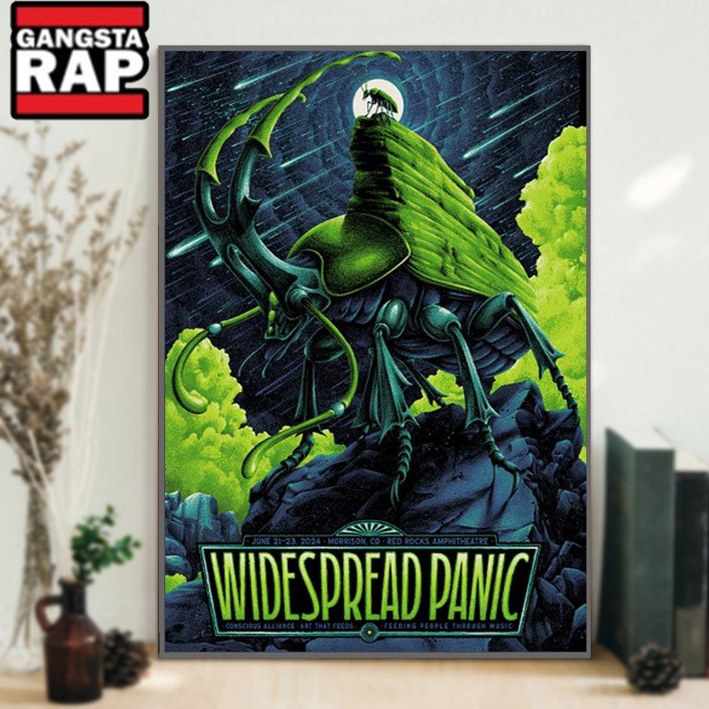 Widespread Panic Red Rocks Amphitheatre Morrison CO June 21-23 2024 Gig Poster Canvas Art